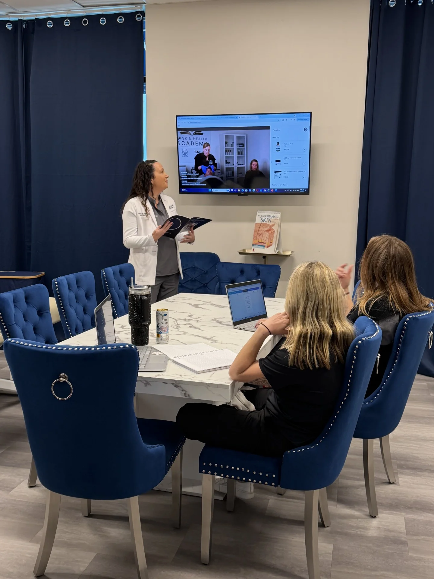 Classroom instruction at New Beauty Company Aesthetics Academy