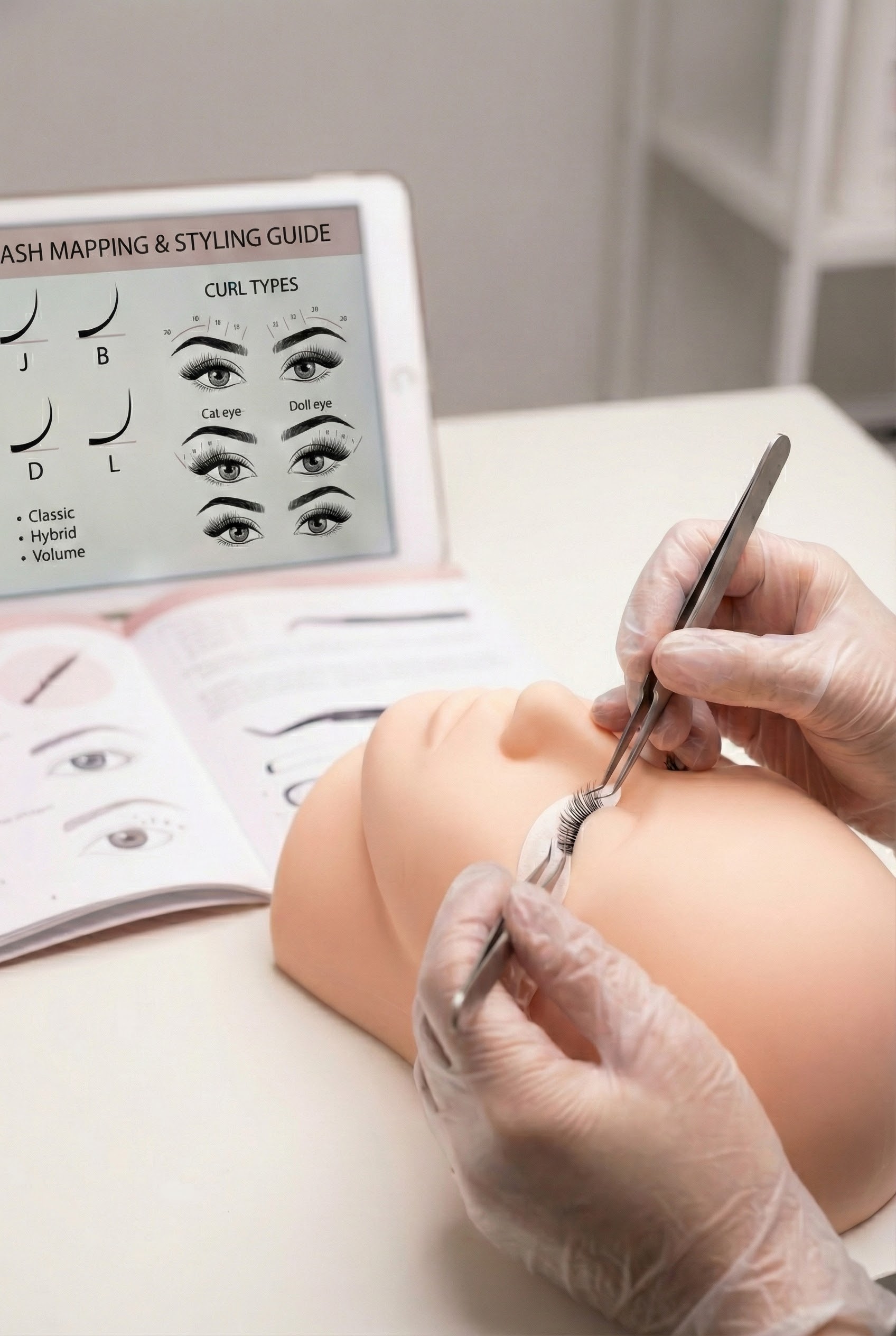 Lash extension training at New Beauty Company Aesthetics Academy